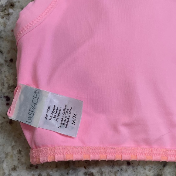 NWOT L*Space Two Tone Rib Axel One Shoulder Bikini Top (Size M) - Picture 5 of 5